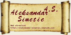 Aleksandar Simetić vizit kartica
